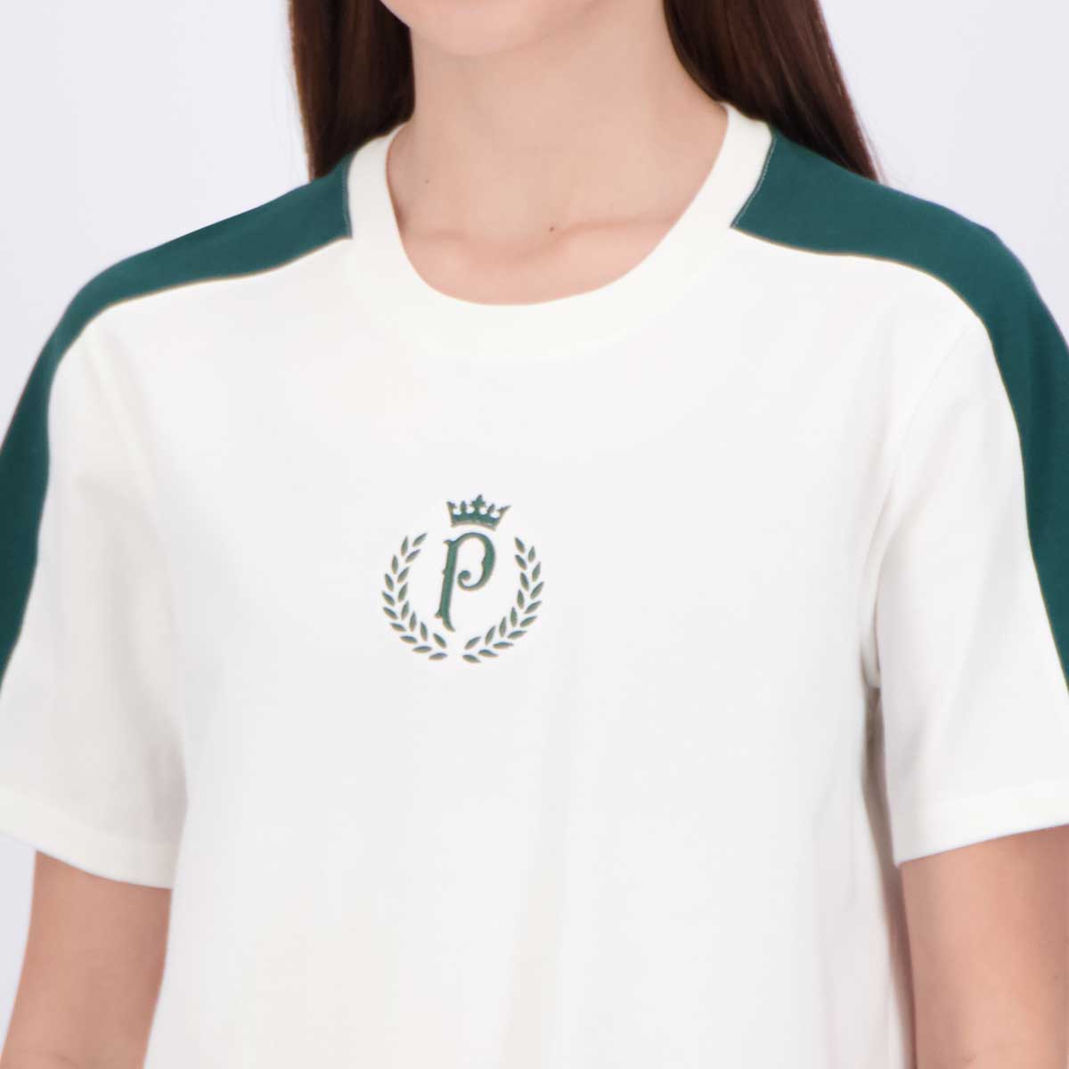 Camiseta Cropped Palmeiras Herança Feminina Branca