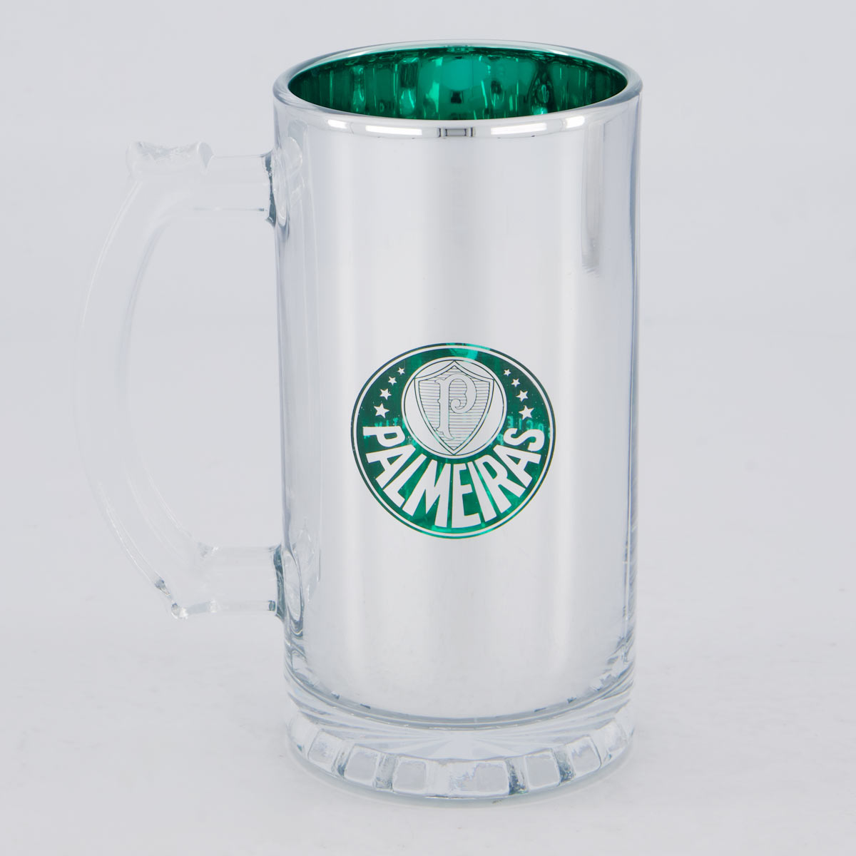Caneca Chopp Palmeiras Vidro Metálico
