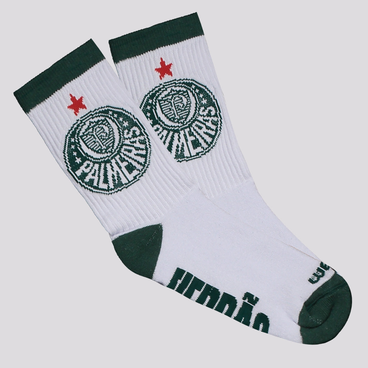 Meia Palmeiras Esportiva Escudo Juvenil Branca e Verde