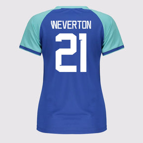 Camisa Palmeiras Goalkeeper II Feminina Verde e Azul 21 Weverton