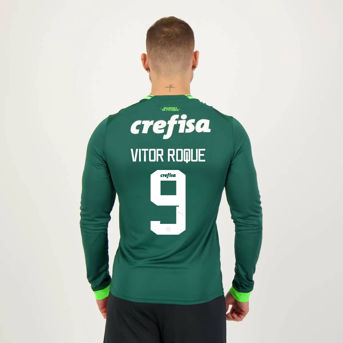 Camisa Puma Palmeiras I 2023 Manga Longa 9 Vitor Roque