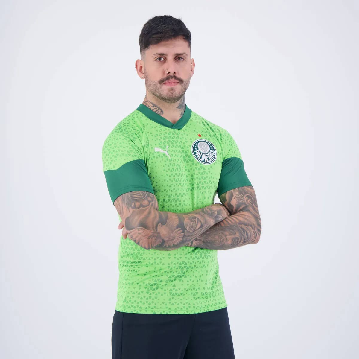 Camisa Puma Palmeiras Treino 2024 Verde 23 R. Veiga