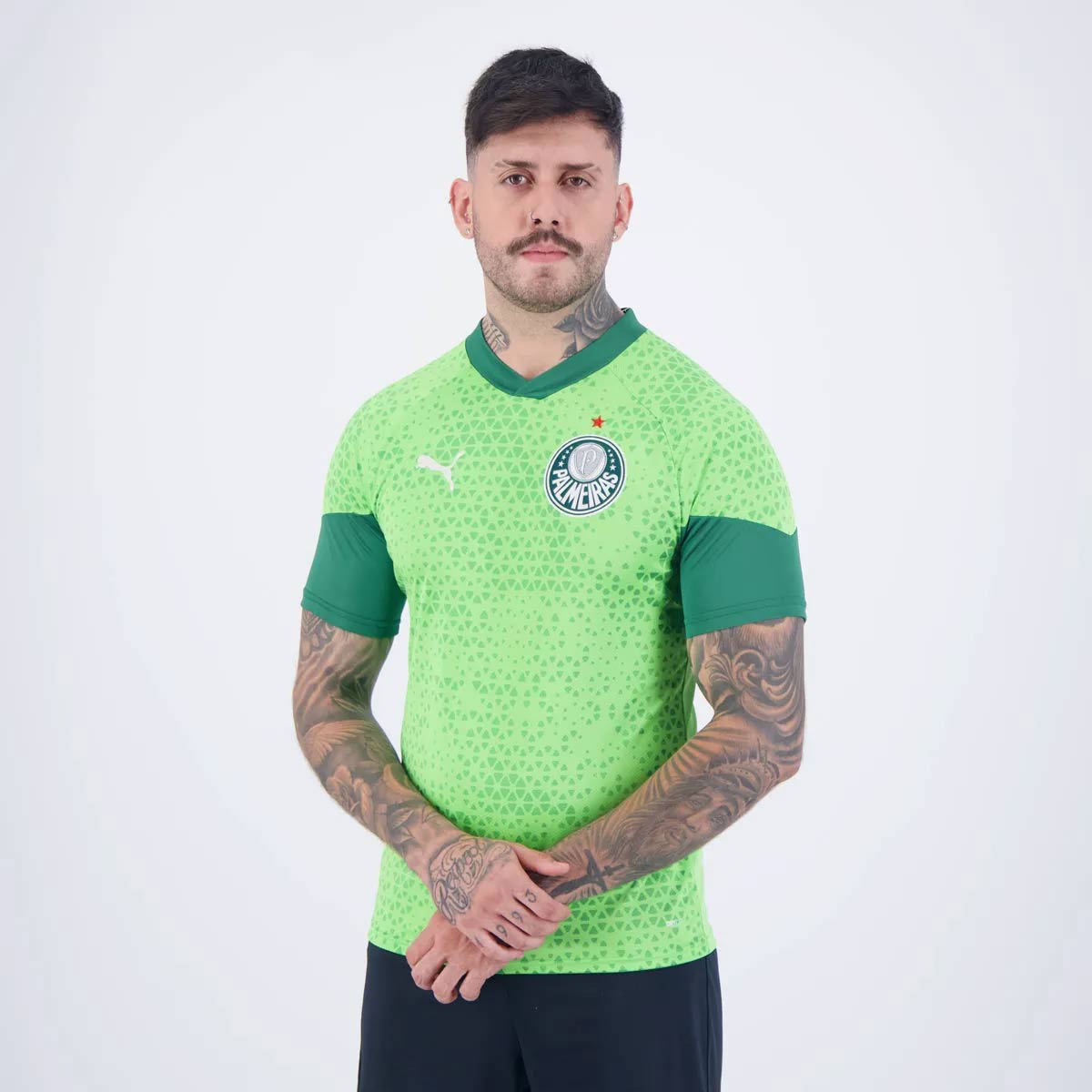 Camisa Puma Palmeiras Treino 2024 Verde 23 R. Veiga