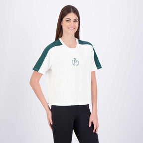 Camiseta Cropped Palmeiras Herança Feminina Branca