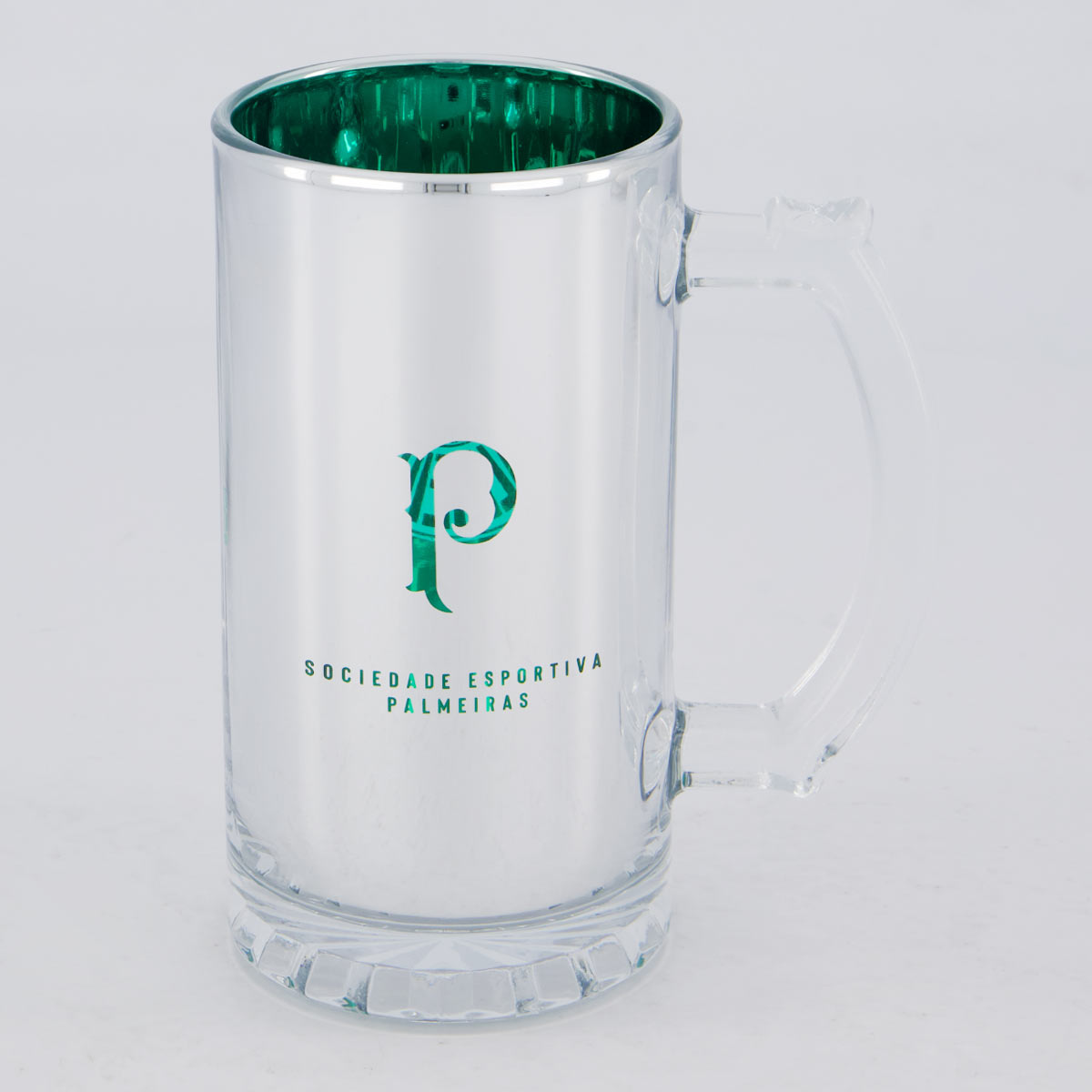 Caneca Chopp Palmeiras Vidro Metálico