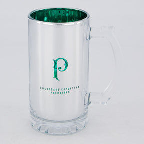 Caneca Chopp Palmeiras Vidro Metálico