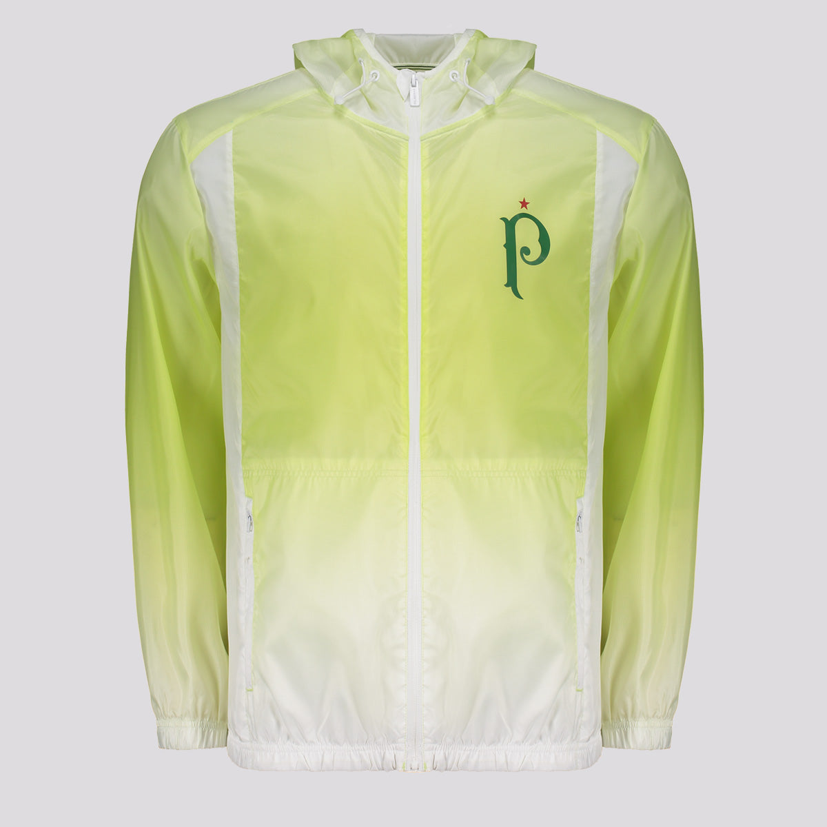 Jaqueta Palmeiras Corta Vento Torcedor Branca e Verde